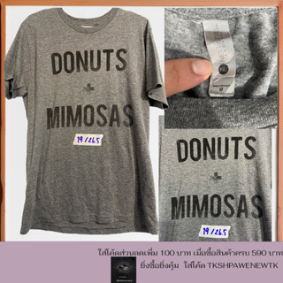 เสื้อยืดมือสอง วินเทจ DONUTS แท้ สินค้าแท้ทุกตัว คุณภาพ คอไม้ย้วยผ้าไม่ขาดราคาถูก อก 19ยาว26.5 นิ้ว