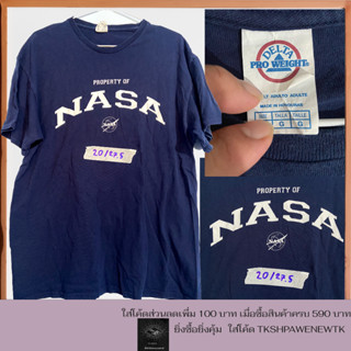 เสื้อยืดมือสอง NASA ป้าย DELTA  แท้ วินเทจ อก 20ยาว27.5 นิ้ว