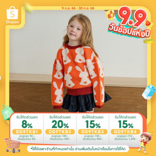 「สินค้าลิขสิทธิ์แท้」Iris kids IKS080206-IKK080202 autumn orange bunny sweater jacket เสื้อเเขนยาวเด็กผู้หญิง กางเกงเด็ก