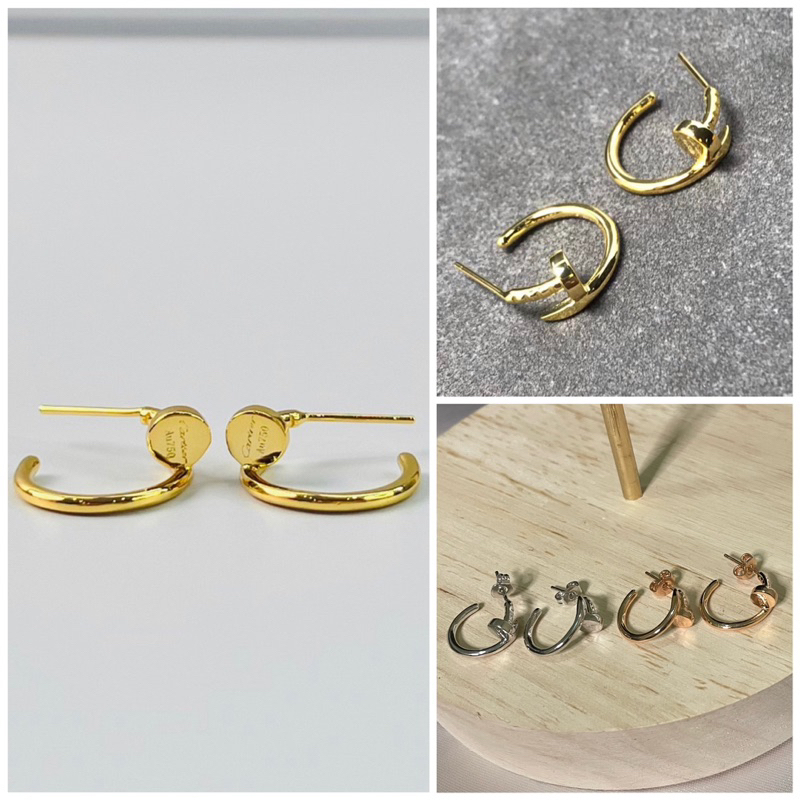 EARRINGS ▪︎ ต่างหูตะปูCar เลเซอร์แบรนด์ VIP เทียบแท้ ไม่ลอกไม่ดำ ขนาดเส้นผ่าศูนย์กลาง1.5Cmงานสวยเป๊ะ ส่งจากไทย