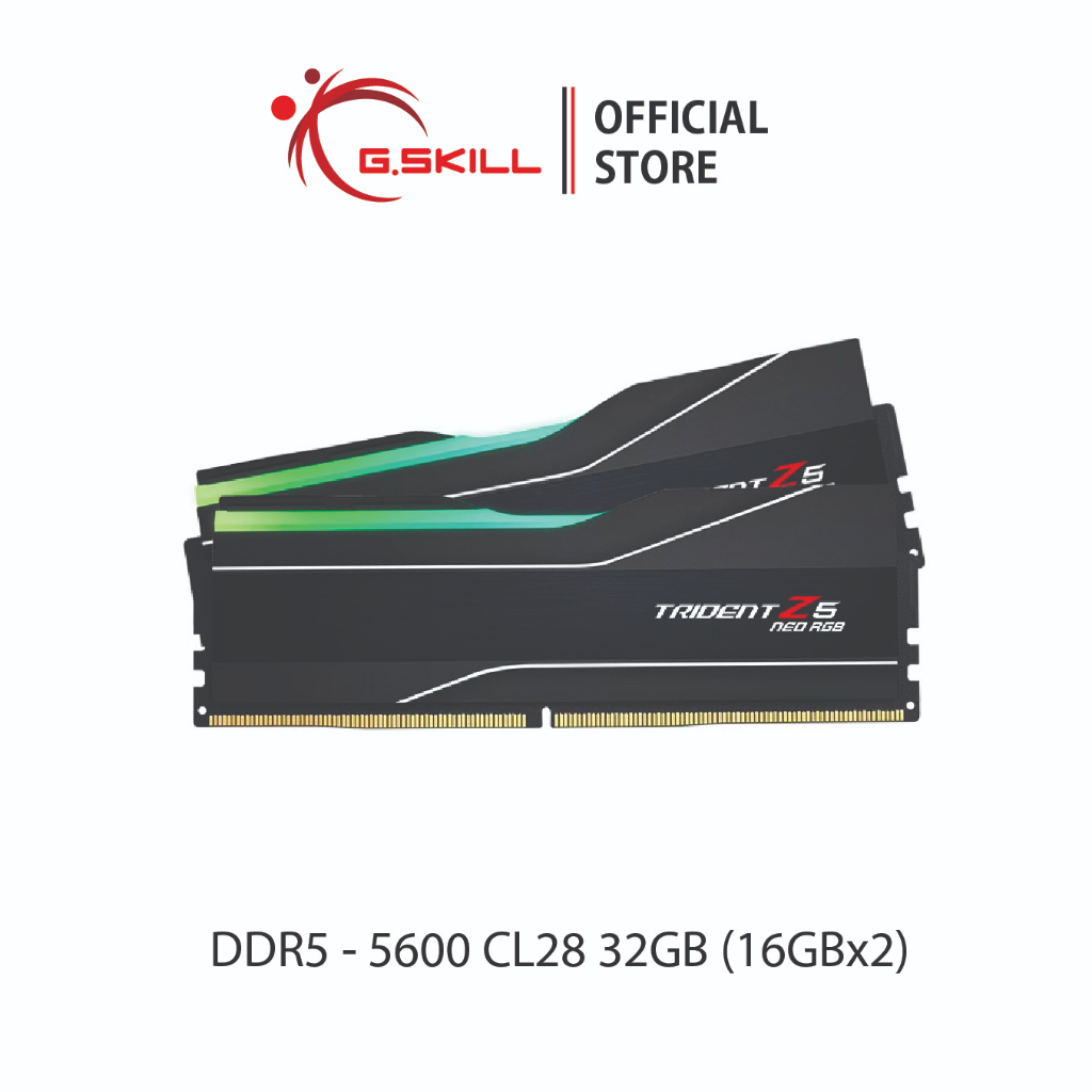 แรมพีซี G.SKILL - DDR5-RAM P/C 32/5600 Trident Z5 NEO RGB (F5-5600J2834F16GX2-TZ5NR) 16GBx2 (28-34-34-89) for AMD