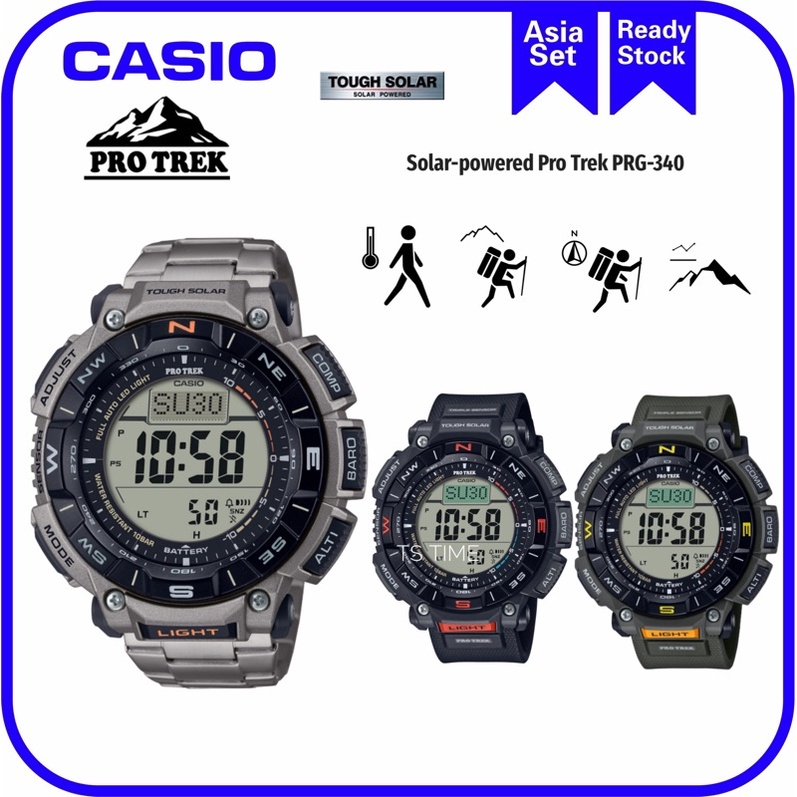 Casio Protrek PRG-340  PRG-340-1 PRG-340-3 ของแท้รับประกันศูนย์(PRG-340-1 ดำ)