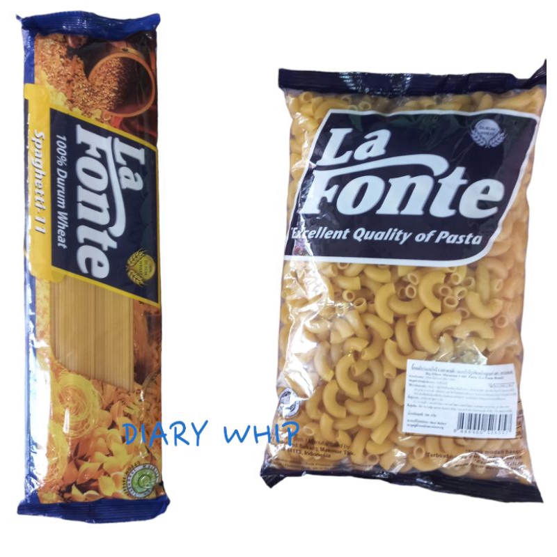 LA  FONTE เส้นสปาเก็ตตี้ ข้องอใหญ่ ตราลาฟอนเต้ ขนาด 500 กรัม