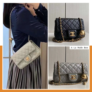Chanel Square Pearl Crush Flap Brushed Size 17,20 กระเป๋าสะพาย