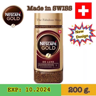 [Exp:10.2024]Nescafe GOLD De Luxe โกลด์ เดอ ลุกซ์ คอฟฟี่ กาแฟสำเร็จรูป ชนิดฟรีซดราย ตรา เนสกาแฟ ขนาด 200 กรัม