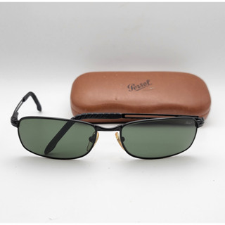 แว่นตา PERSOL 2118-S 594/31 59/18 135 BLACK FRAME GREEN LENS SUNGLASSES MADE IN ITALY พร้อมกล่อง (สภาพดี)