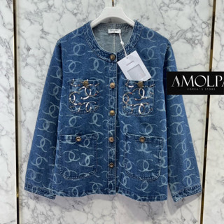 JACKET CHANEL DENIM เสื้อคลุม แจ็คเก็ต เสื้อยีนส์ ผ้ายีนส์ กระดุมปั้ม ชาแนล