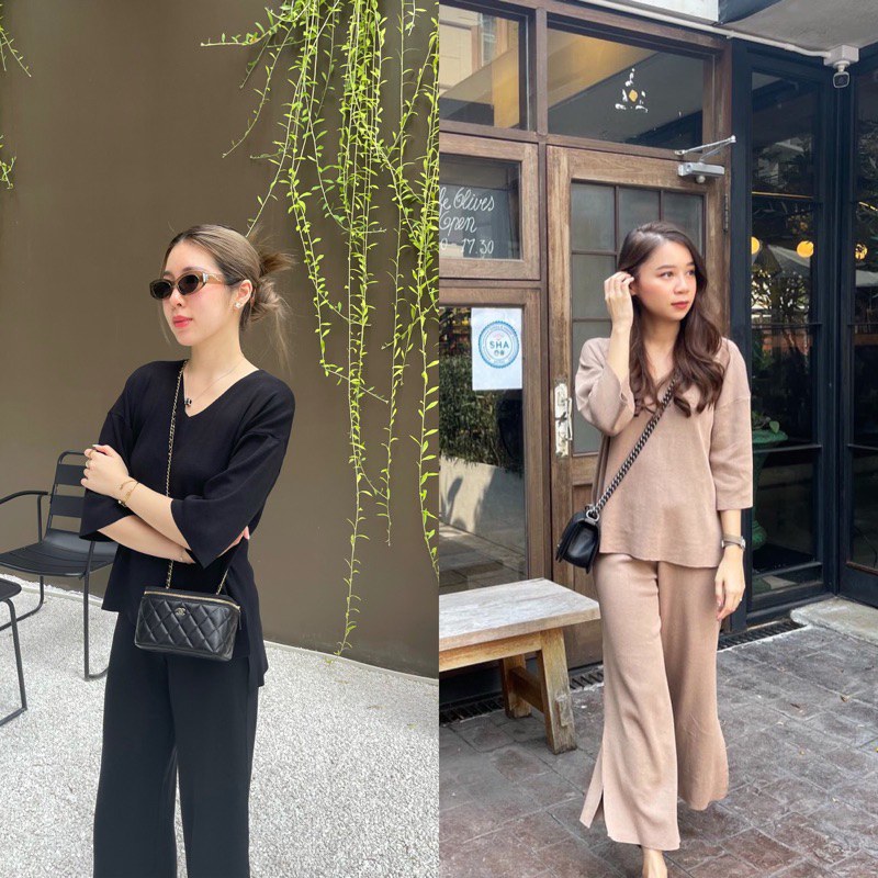 (ซื้อผ่าน Shopee video ลด 30%)Plsme.bkk “ 𝐵𝑎𝑠𝑖𝑐 𝑘𝑛𝑖𝑡 𝑠𝑒𝑡 “ ชุดเซ็ต
