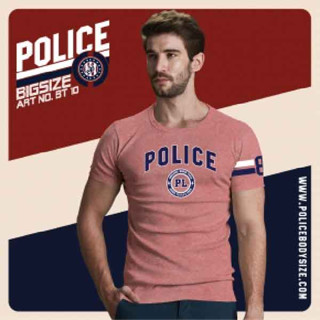 Police Bigsize เสื้อยืด คอกลม รุ่น Topdyed BT10