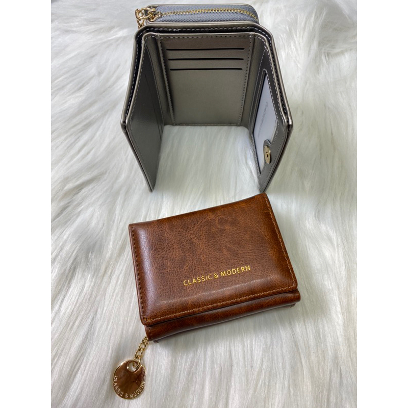 SALE สินค้าลดล้างสต๊อค กระเป๋าสตางค์ใบสั้น 3พับ หนัง PU ทรงซองจดหมาย สไตล์เกาหลี น่ารัก สําหรับผู้หญิงBLOO1