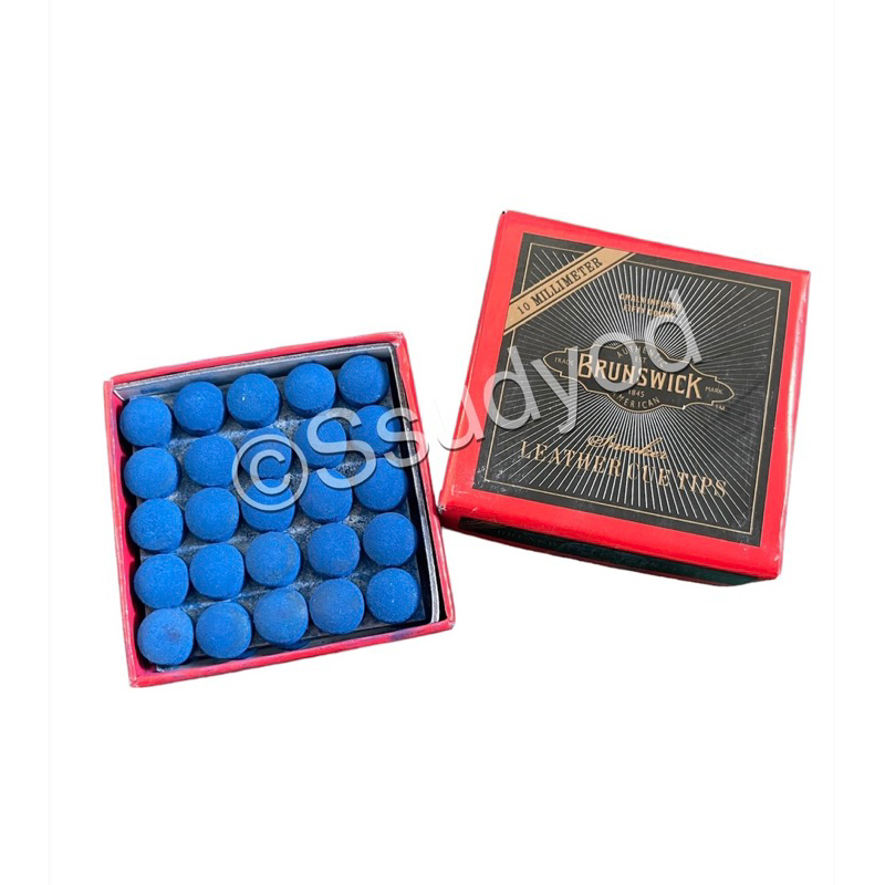 หัวคิว Brunswick Leather cue tips MADE IN USA. ขนาด 10 mm.และ 11 mm (1 กล่อง 50 หัว)