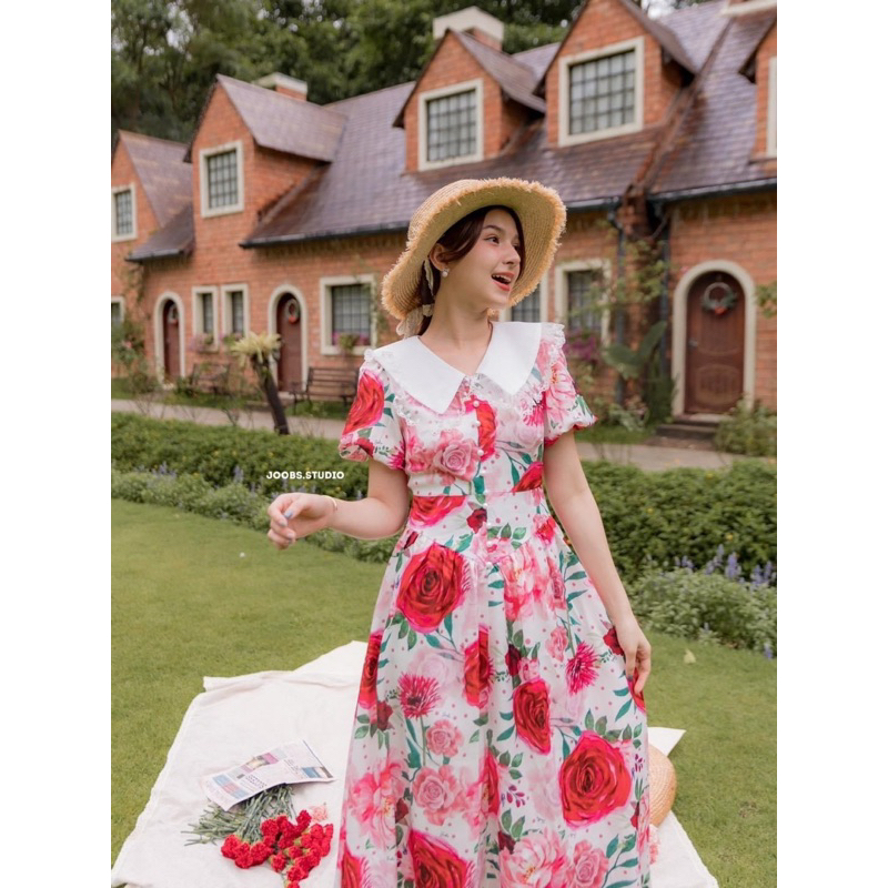 ⛔️[Sold Out] JOOBS STUDIO #JBS777 RoseRomance Dress 🌹♥️ (Size S)