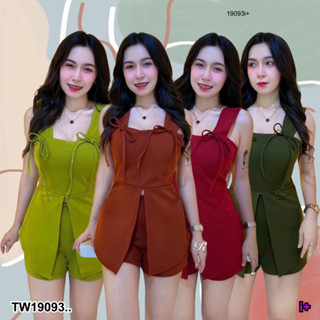 👗Pfashion [ส่งไวมาก🚛] P19093 Set 2 ชิ้น เสื้อสายเดี่ยว + กางเกงขาสั้น ..