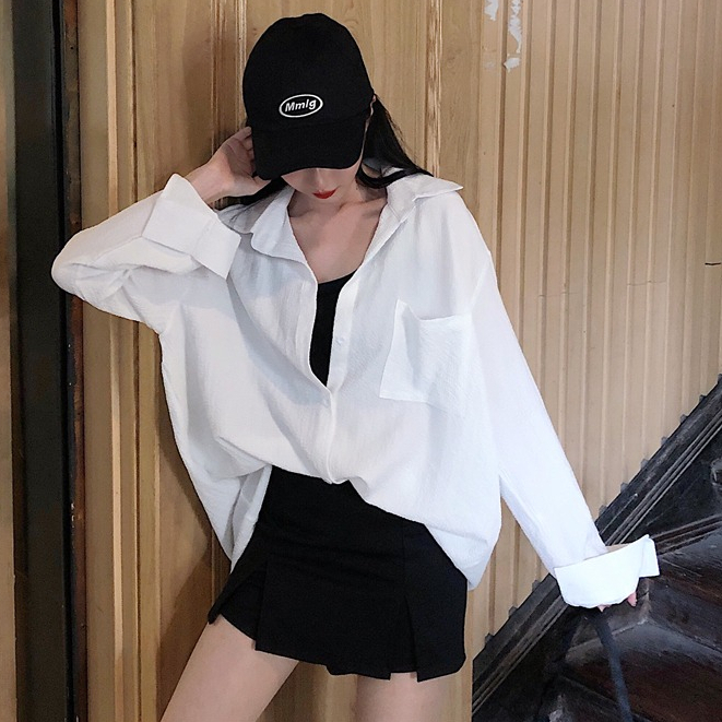 ล้างสต็อก⚡️ CT496 เสื้อเชิ้ตแขนยาว free size ผู้หญิงคอปก พร้อมส่ง ราคาถูกจัดส่งทั่วประเทศ งานเย็บดี มี6สี อก44นิ้ว - รูปที่ 7