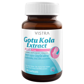 VISTRA Gotu Kola Extract Plus Zinc (30 Caps) วิสทร้า โกตู โคลา เอ็กแทรค พลัส ซิงค์