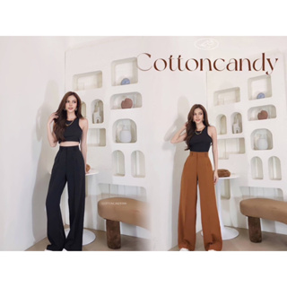 #COTTON CANDY 🍭 กางเกงขายาวรุ่น 2 สีน้ำตาล/ดำ New  kiko korea pants