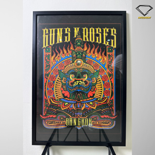 💎Intelligent | กรอบรูปพร้อมโปสเตอร์ Guns N Roses | x 1 กรอบ ตกแต่งบ้าน กรอบโปสเตอร์ กรอบรูปพร้อมกระจก กันส์แอนด์โรสเซส