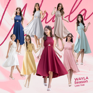 WAYLA Season - เดรสแขนกุดกระโปรงย้วย (Snow/Rosy/Sandy/Cloudy/Sunny/Marine/Cherry/Navy)