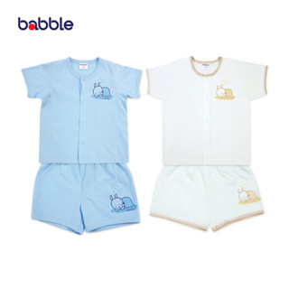 BABBLE ชุดเด็ก ชุดเซตเด็ก แขนสั้นขาสั้น อายุ 3 เดือน ถึง 2 ปี คอลเลคชั่น Rabbit (สีฟ้า,สีออฟไวท์) (BSS)