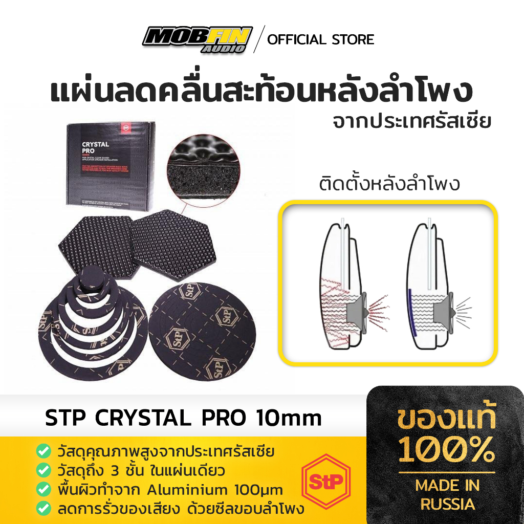 STP CRYSTAL PRO แผ่นแดมป์หลังลำโพง ลดเสียงสะท้อน รีดประสิทธิภาพลำโพง จากประเทศรัสเซีย
