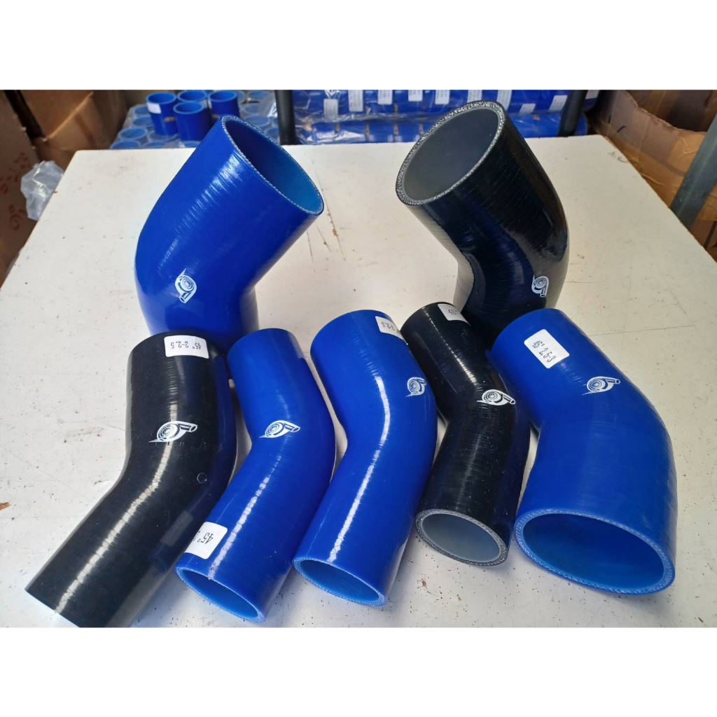 ท่อยางซิลิโคน ผ้าใบ4ชั้น งอ45 องศา ยี่ห้อTURBO