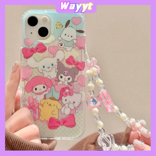 💖จัดส่ง24ชม💖iPhone 14 13 12 11 Pro Max เคส for เคสไอโฟน11 น่ารัก บางเบาพกพาง่าย การ์ตูน Sanrio Kuromi แฟชั่น โซ่มุก Case