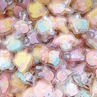 DIY - แผ่นอะคริลิค ไซส์จิ๋ว 2 cm ลาย ซานริโอ้ (Sanrio) V.4 สีพาสเทล คละลาย 50 ชิ้น