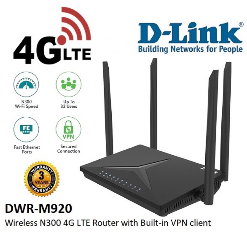 ด่วน⚡️เร้าเตอร์ใส่ซิม 4 เสา⚡️4G Router D-LINK (DWR-M920)(DWR-M930) 4G N300 LTE Router รองรับซิมทุกเครือข่ายในไทย