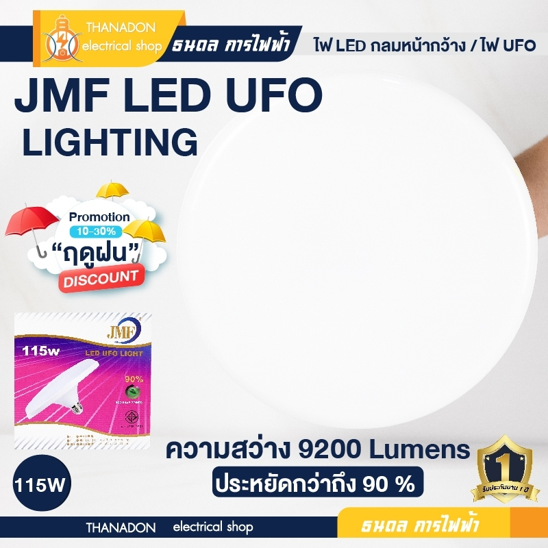 JMF โคมไฟเพดาน ไฟแต่งห้อง หลอดประหยัดไฟ LED UFO 115w ขั้วหลอด E27หลอดUFO หลอดไฟแม่ค้า หลอดไฟแม่ค้าขายของ หลอดไฟทรงจาน