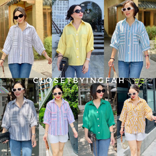 linen shirt zaara เสื้อคอปก ผ้าลินิน ทรงหลวม ลุคคุณนาย แขน 4 ส่วน