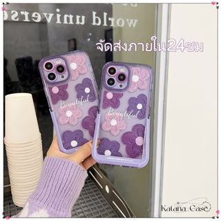 🎐จัดส่งภายใน24ชม🎐เคส for iPhone 11 14 Pro Max Case for iPhone 12 13 ป้องกันการตก การป้องกัน พร้อมขาตั้ง ดอกไม้ ศิลปะ