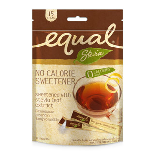 Equal Stevia อิควล สตีเวีย ผลิตภัณฑ์ให้ความหวานแทนน้ำตาล จากใบหญ้าหวานธรรมชาติ 15 ซอง(8850186700131)