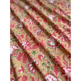 144บาท/หลา Cotton Fabric Indian Blockprint  ผ้าฝ้าย ผ้าอินเดีย พิมพ์มือ ผ้าเบาสบาย sarasafabric handblockprint cotton