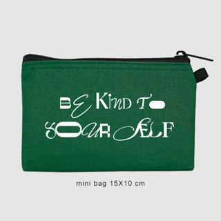 กระเป๋าสตางค์ ใส่บัตร ใส่เหรียญ กระเป๋าซิป minibag ขนาด 15x10 cm