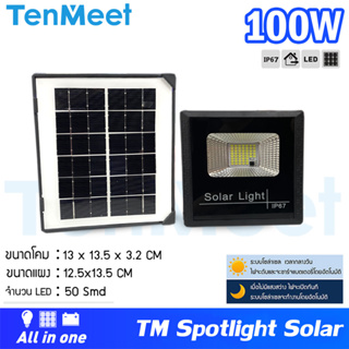 Spotlightsolarโคมไฟโซล่าเซลล์ 25W รุ่นTenmeet สปอตไลท์โซล่า ประกัน1ปี ไฟใช้ภายนอก โซล่าเซลล์