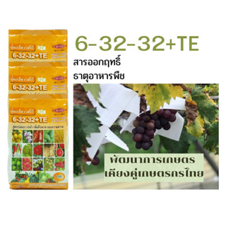 6-32-32+TE : สูตรเพิ่มความหวาน เข้าสี และเพิ่มคุณภาพผลผลิต สูตรเร่งดอก เร่งหัว เพิ่มสี-ขนาด และความหวาน ขนาด1กิโล