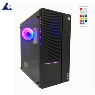 AZZA IRIS 330DF RF Remote control ATX Case Mid Tower  เคส ฝากระจก เรียบหรู แถมชุดไฟ ARGB +รีโมทไร้สาย สินค้ารับประกัน 1