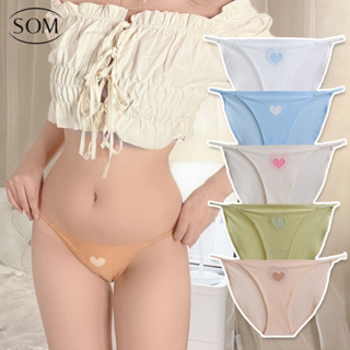 Som Underwear  กางเกงในผ้าฝ้าย บางเบา เซ็กซี่ ยกสะโพก กางเกงในสามเหลี่ยมระบายอากาศ สำหรับผู้หญิง I01