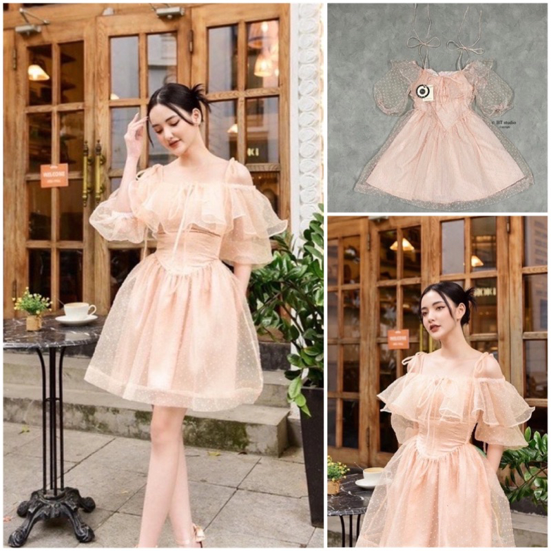 ❤️SALE❤️มือ1👆🏻 : เดรสเจ้าหญิงใส่สวยอลังมาก ใส่ออกงานได้ 🏷 ป้าย : Bt studio 📏 ไซด์ : S / L