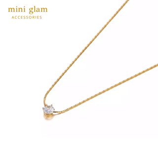 Miniglam Crown CZ Pendant Necklace สร้อยคอมงกุฎเพชรคริสตัล สีทอง - Holiday Edition