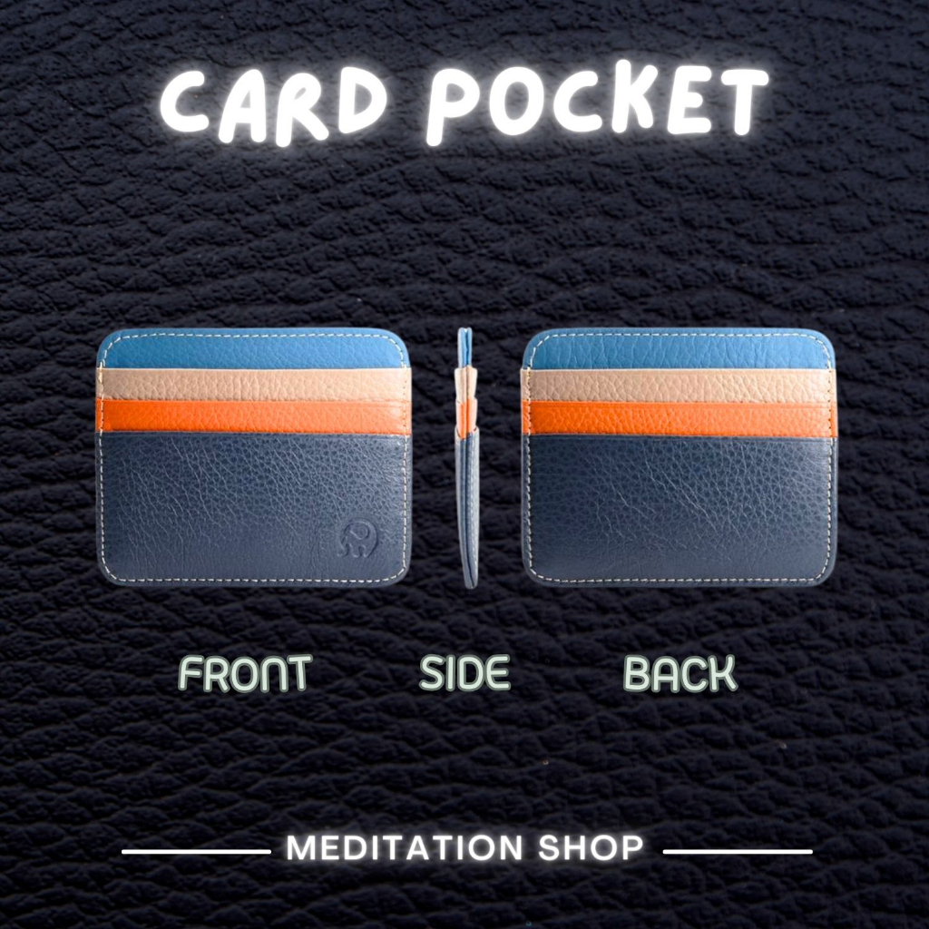 ซองใส่นามบัตร 7 ช่อง หนังวัวแท้100% 🔥 Card holder ซองใส่นามบัตรทรงนอน ขนาดกะทัดรัด 🎉