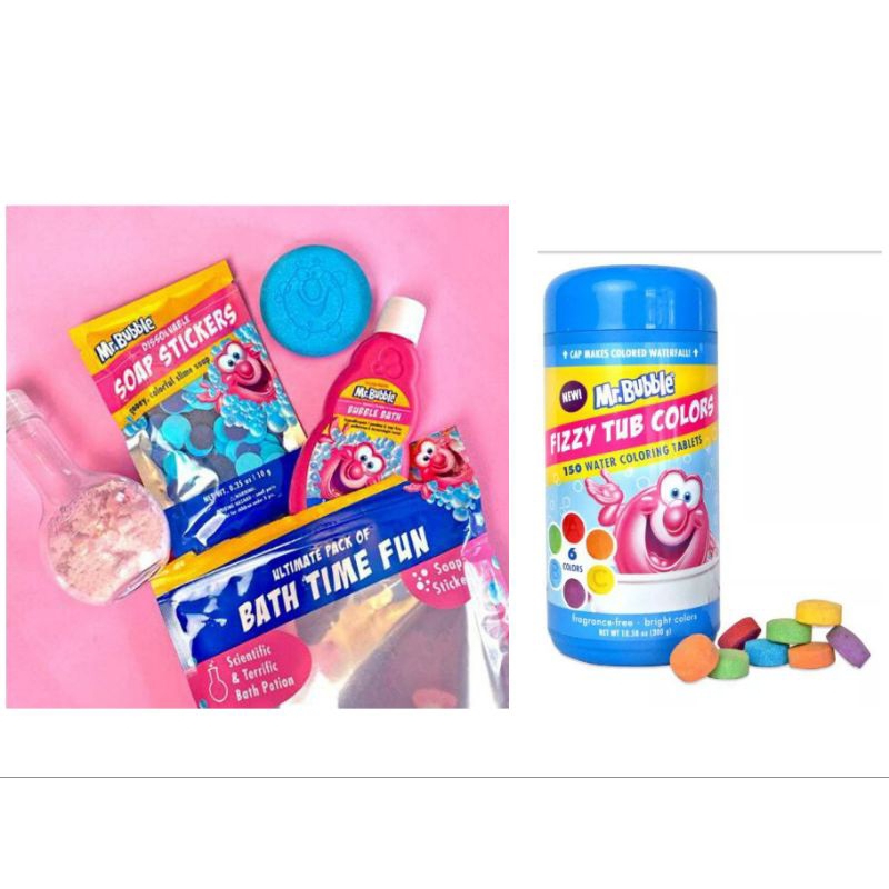 เม็ดสีละลายน้ำ Mr. Bubble Fizzy Tub Colors & Ultimate Pack of Bath Time Fun ชุดสบู่อาบน้ำแสนสนุก
