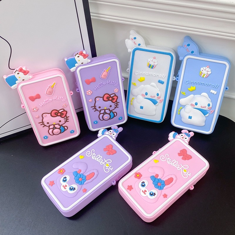 พร้อมส่ง กระเป๋าสะพายข้าง ใส่โทรศัพท์ ซิลิโคน กระเป๋าป๊อบอิท พร้อมสายสะพาย