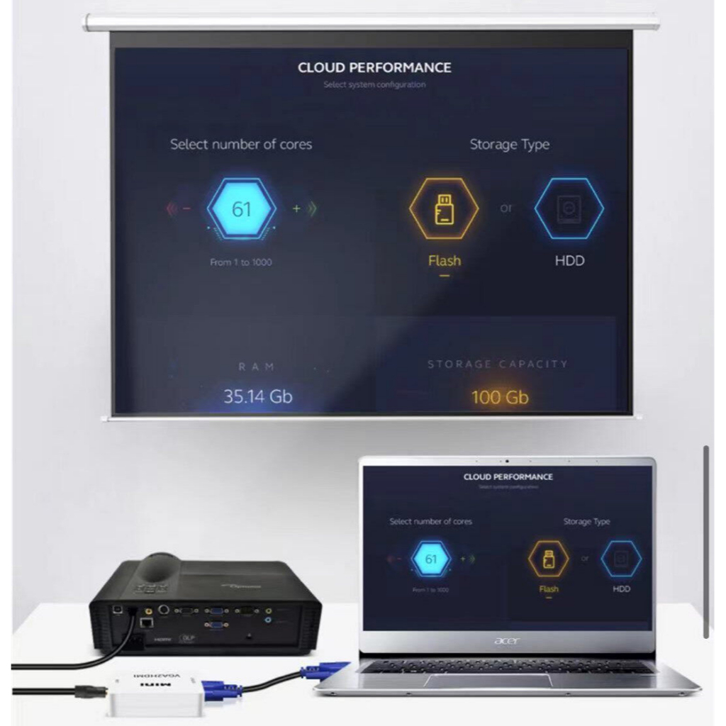 ตัวแปลงสัญญาณ VGA to HD เอชดีเอ็มไอ Converter