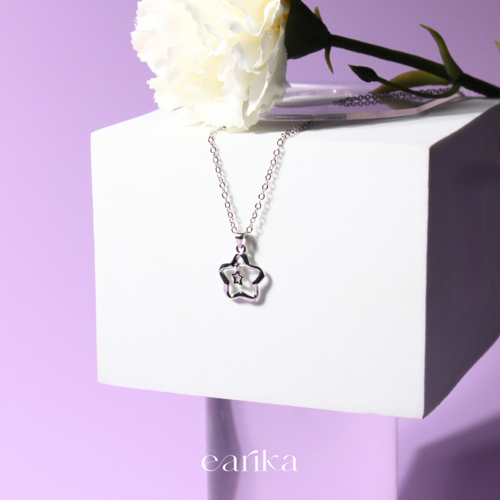 earika.earrings - twinnie star necklace สร้อยคอเงินแท้รูปดาว เหมาะสำหรับคนแพ้ง่าย
