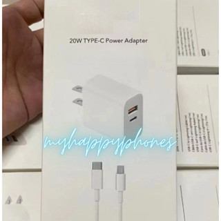 ชุดชาร์จ 20w 2in1 15 pro maX หัวชาร์จ2ช่อง usb และ type-c +สายชาร์จ Usb-c to ip