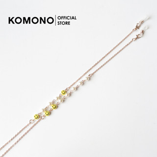 KOMONO Cord Smiles Rose gold สายคล้องแว่น/แมส สีทอง หน้ายิ้ม