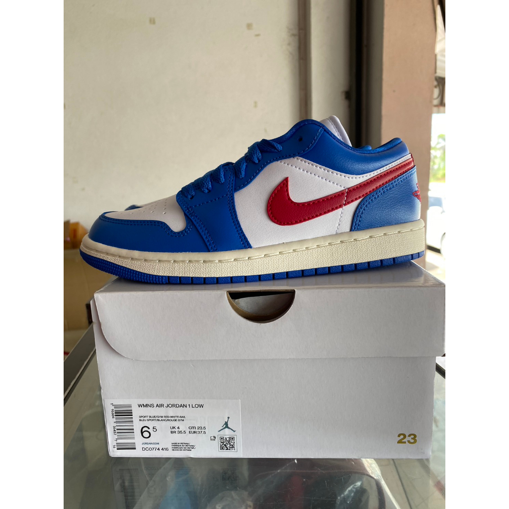 Nike Jordan 1 Low Sport Blue Gym Red (W) 6.5US 23.5CM 37.5EU สวยๆ