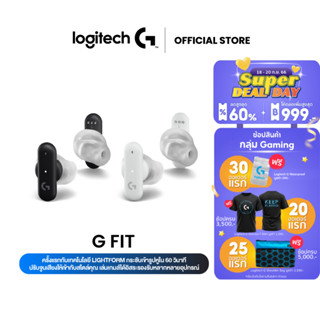 Logitech G FITS True Wireless Gaming Earbuds หูฟังเกมมิ่งแบบเอียร์บัด กระชับแบบขึ้นรูปเฉพาะตัว LIGHTSPEED + Bluetooth, ไมโครโฟนบีมฟอร์มมิ่งสี่ตัว