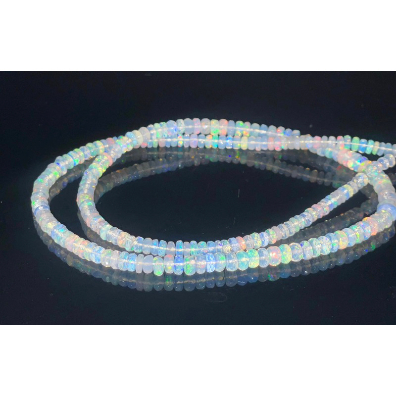 AAA+ Quality Ethiopian Opal Faceted Rondelle Bead   Ethiopia Welo Opal Bead   Opal Rondelle beads  O